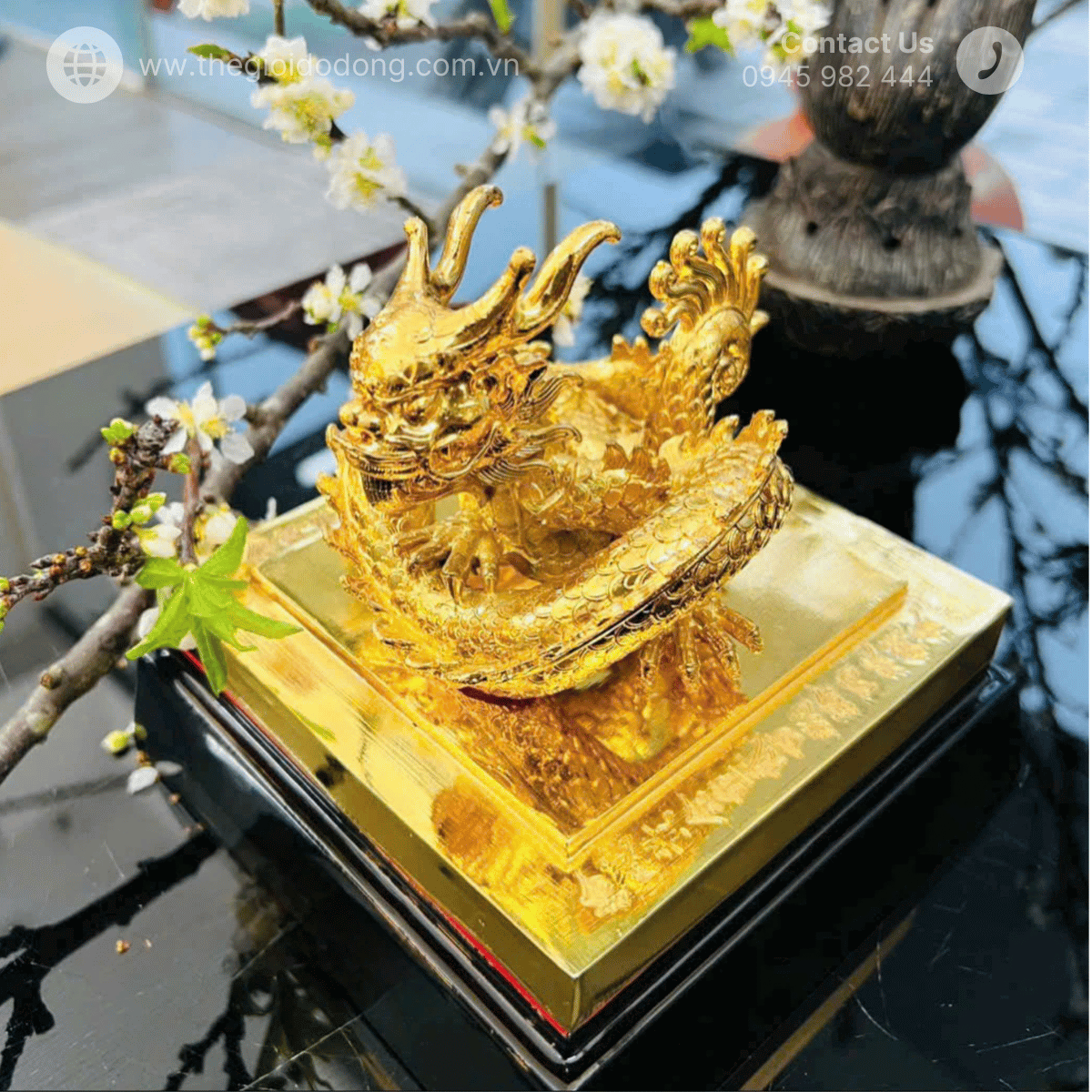 Ấn rồng sắc mệnh Chi Bảo mạ vàng 24k - Quà Tặng Doanh Nhân, Sếp sang trọng, phong thủy