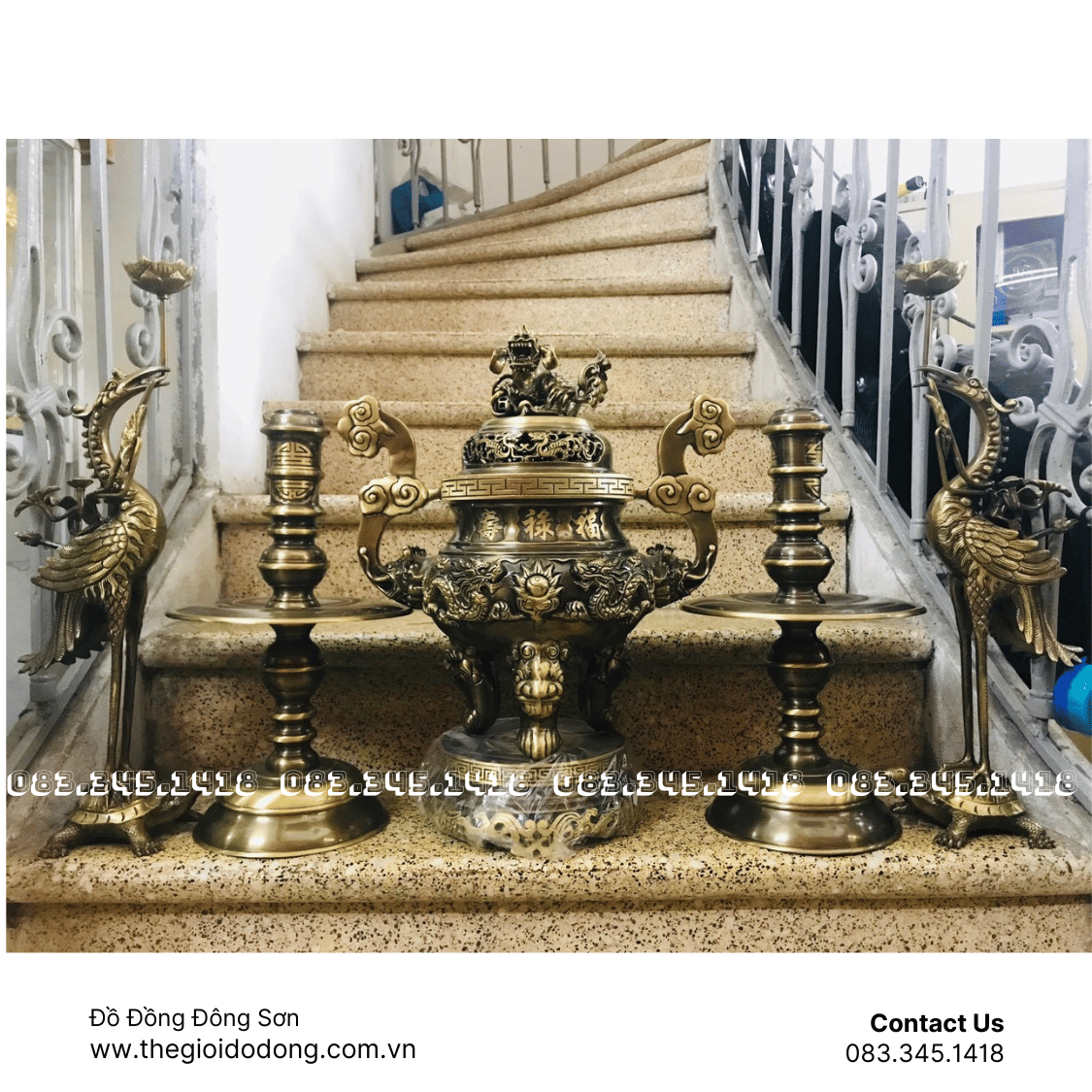 Bộ Đỉnh Đồng Tam Sự Thờ Gia Tiên
