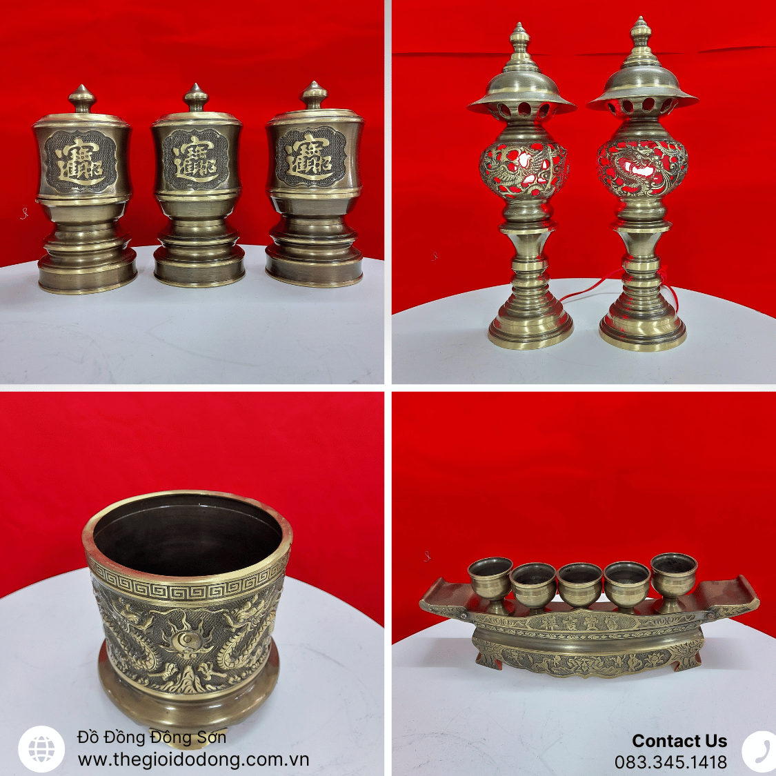 Bộ Đỉnh Đồng Tam Sự Thờ Gia Tiên