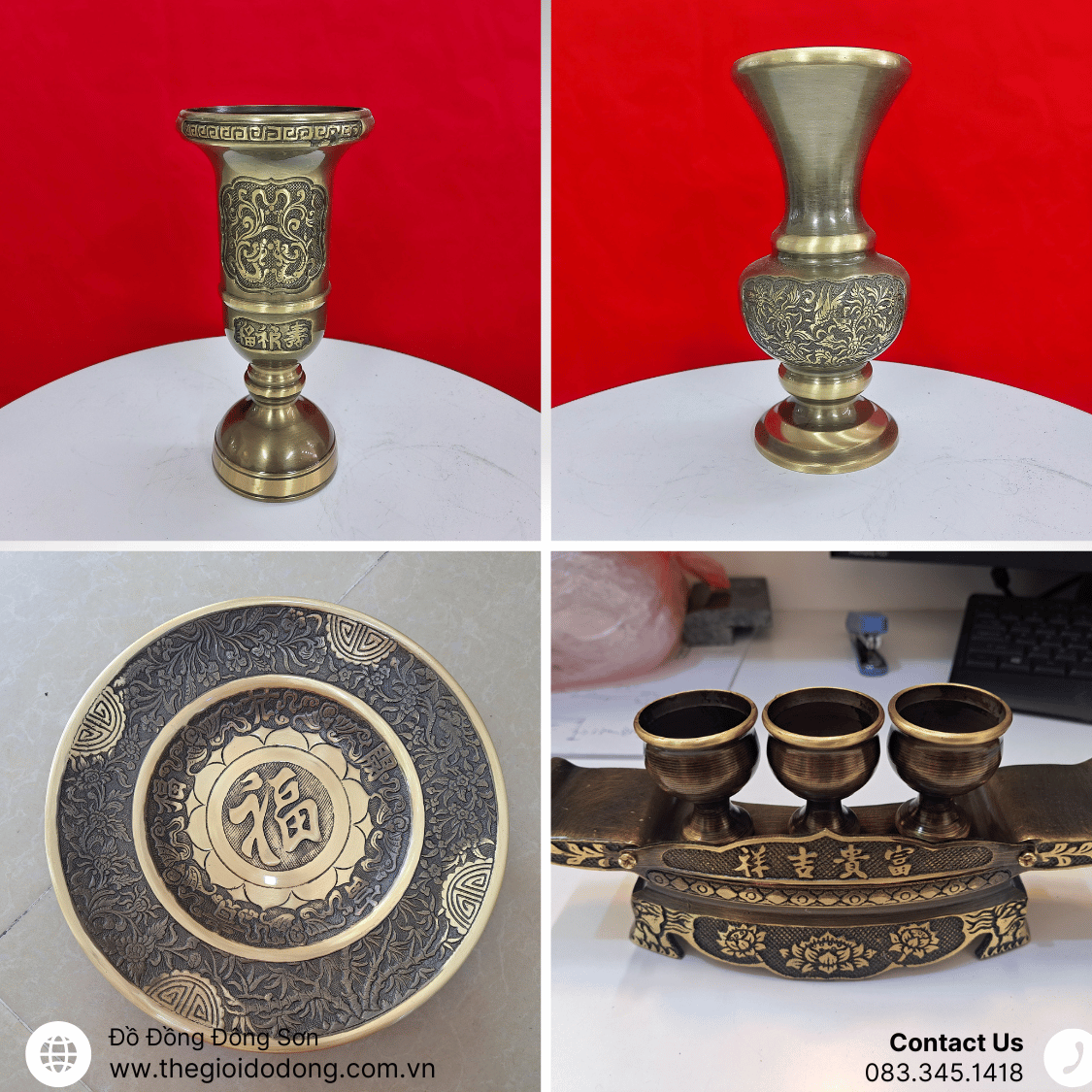 Bộ Đỉnh Đồng Tam Sự Thờ Gia Tiên