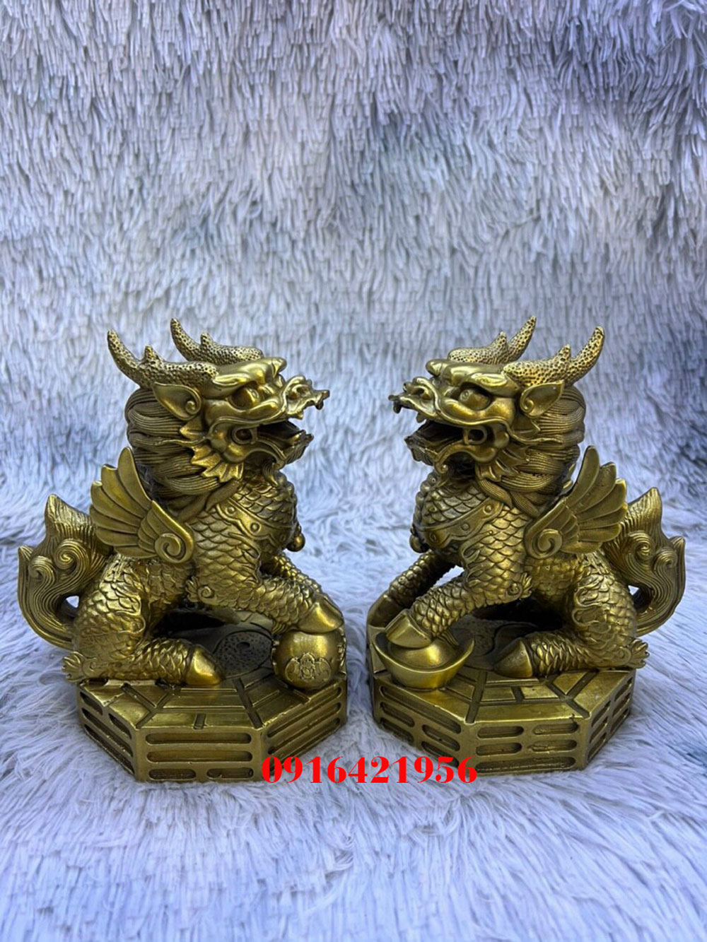 Tượng Kỳ Lân Bát Quái bằng đồng