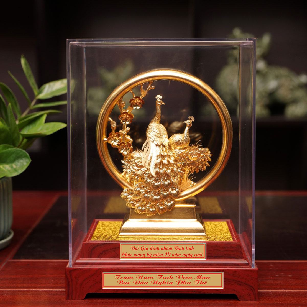 Quà Kỷ Niệm Ngày Cưới - Tùng Hạc Diên Niên Dát Vàng
