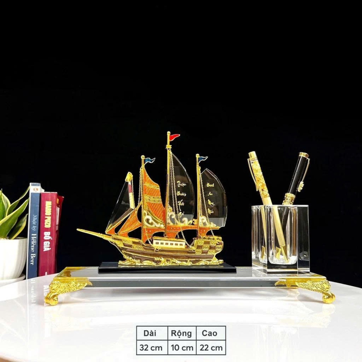 Quà Tặng Khách Hàng, Đối Tác – Ống Đựng Bút Để Bàn Thuận Buồm Xuôi Gió Sang Trọng Ý Nghĩa