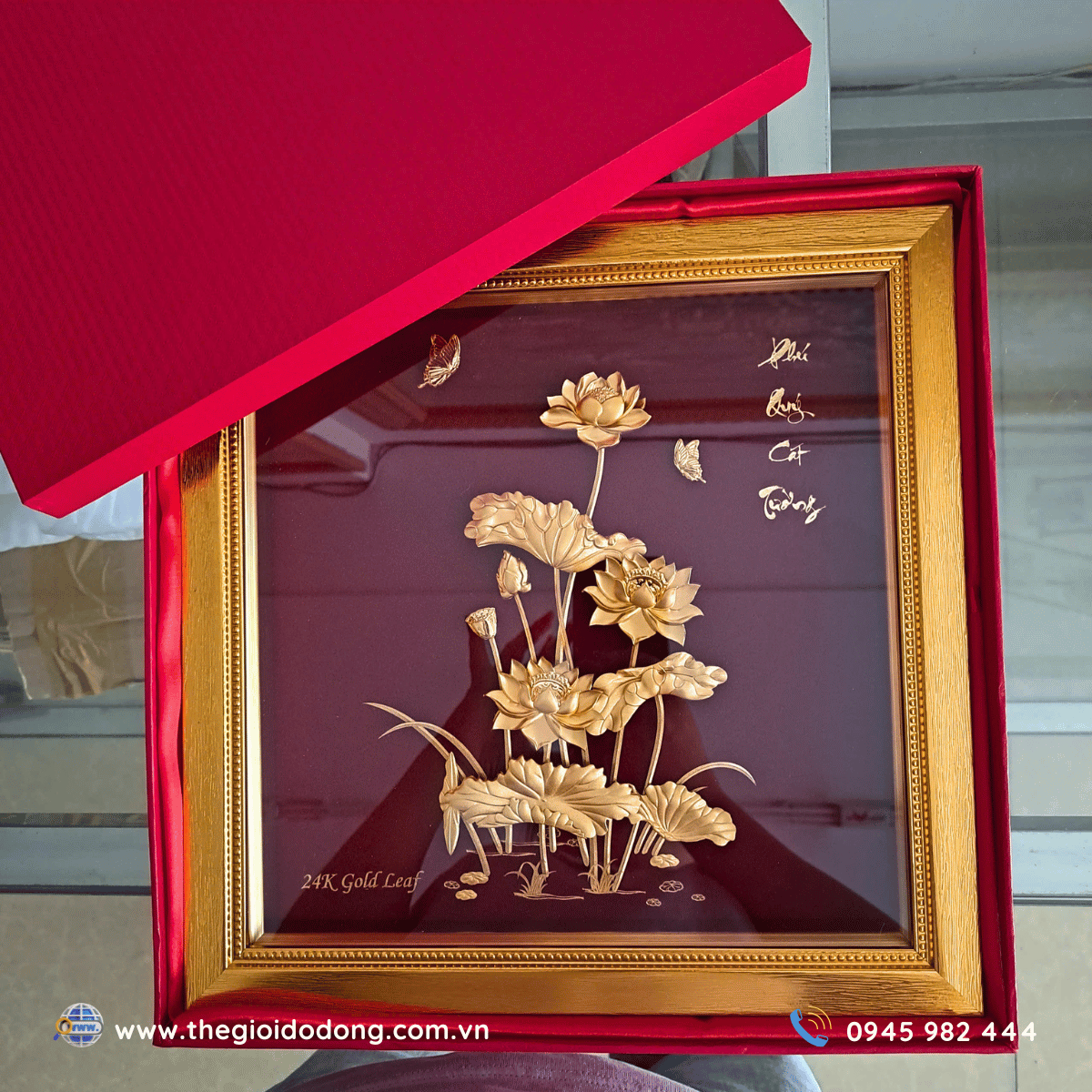 Tranh Hoa Sen dát vàng Phú Quý Cát Tường – Quà tặng sang trọng, ý nghĩa và đẳng cấp