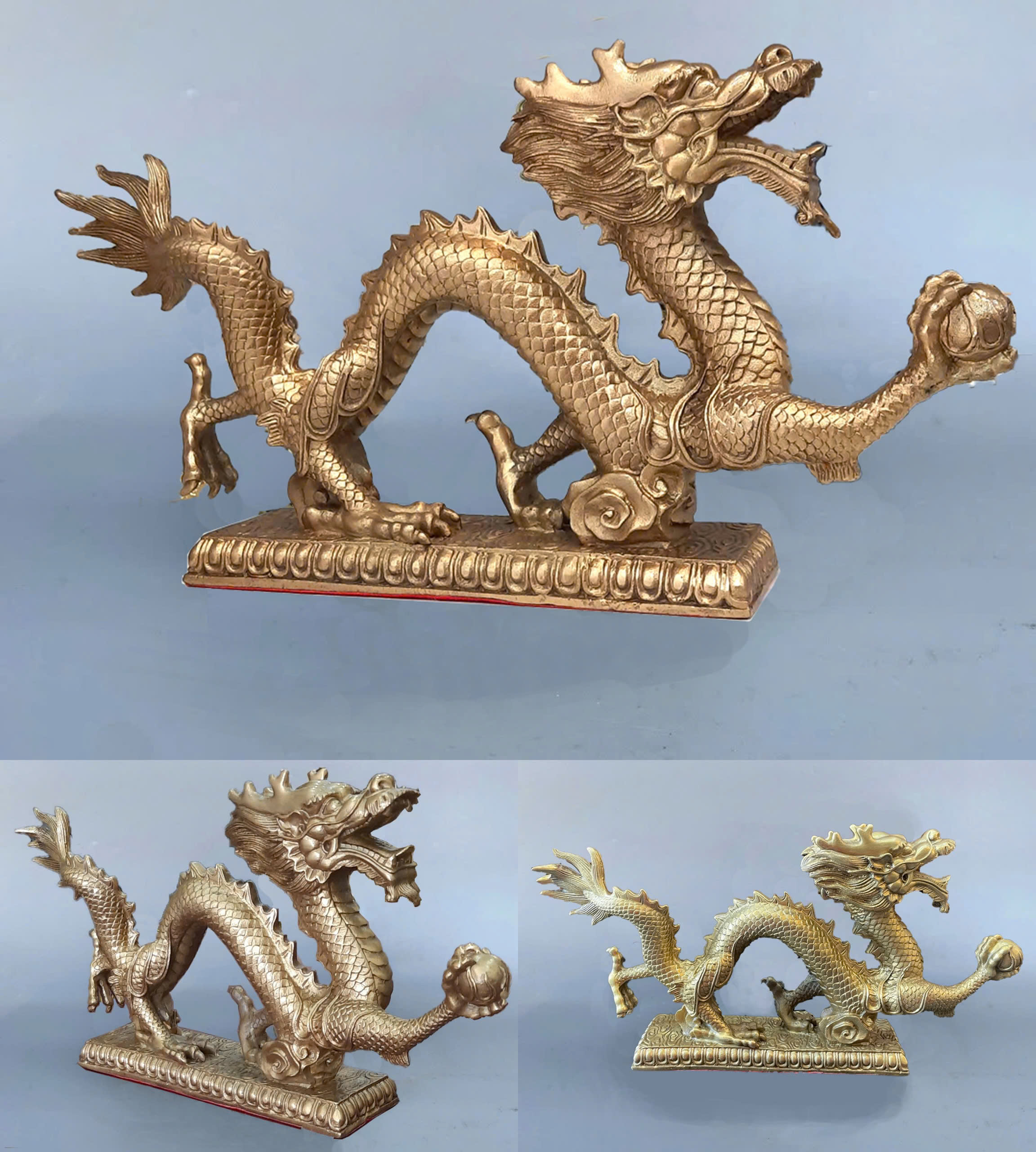 Tượng Rồng Cầm Ngọc Bằng Đồng Phong Thủy – Linh Vật Chiêu Tài, Tăng Uy Quyền