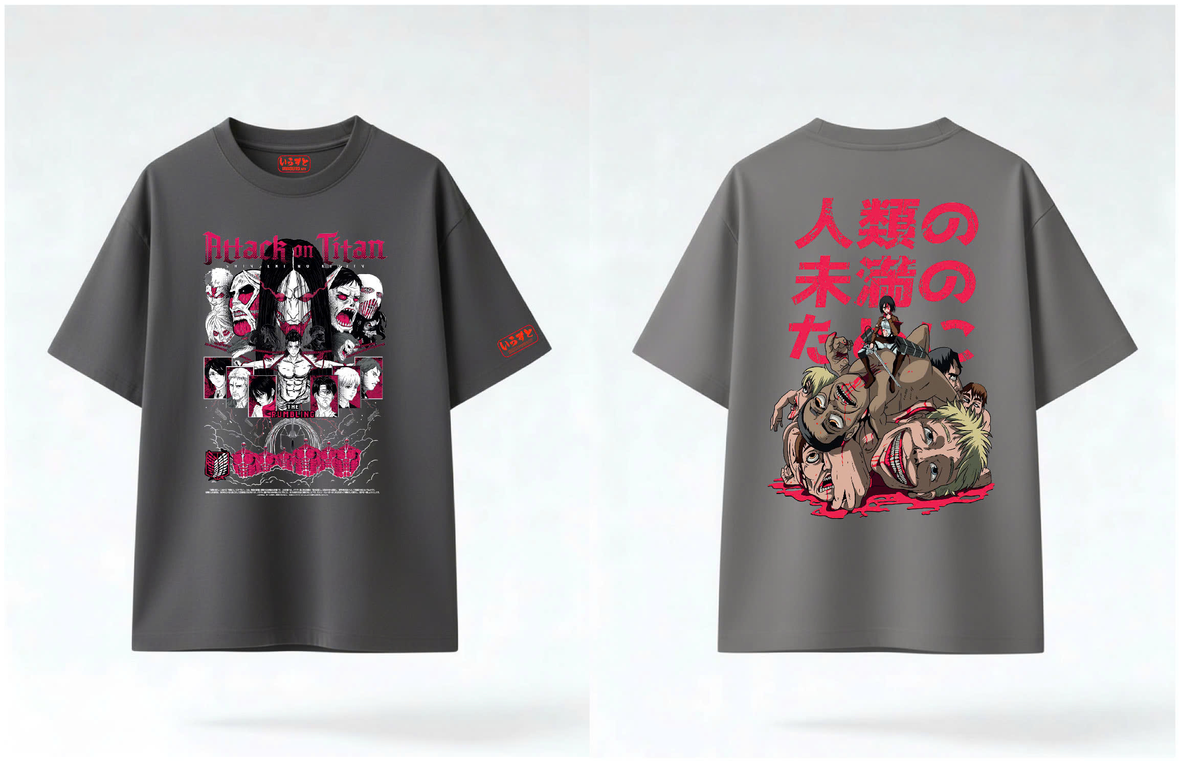 🔥⚡Áo thun ATTACK ON TITAN siêu mềm mịn, kiểu dáng Oversize _ Unisex _ Phiên bản giới hạn