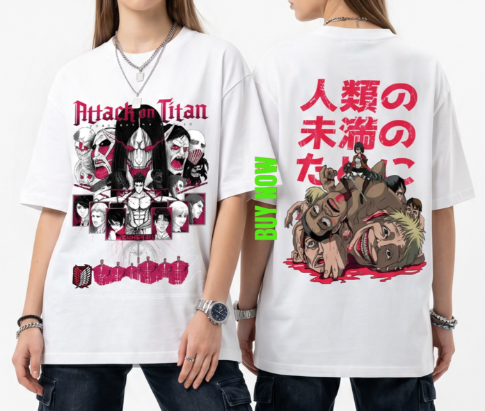 🔥⚡Áo thun ATTACK ON TITAN siêu mềm mịn, kiểu dáng Oversize _ Unisex _ Phiên bản giới hạn