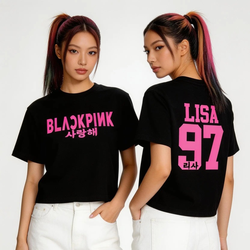 BLACKPINK- Áo thun nữ tay ngắn cotton chuẩn Hàn Quốc