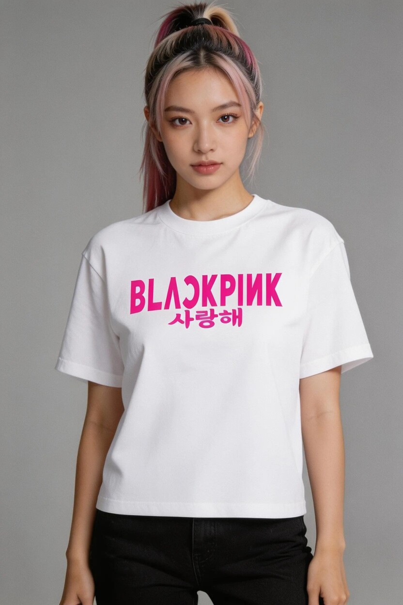 BLACKPINK- Áo thun nữ tay ngắn cotton chuẩn Hàn Quốc