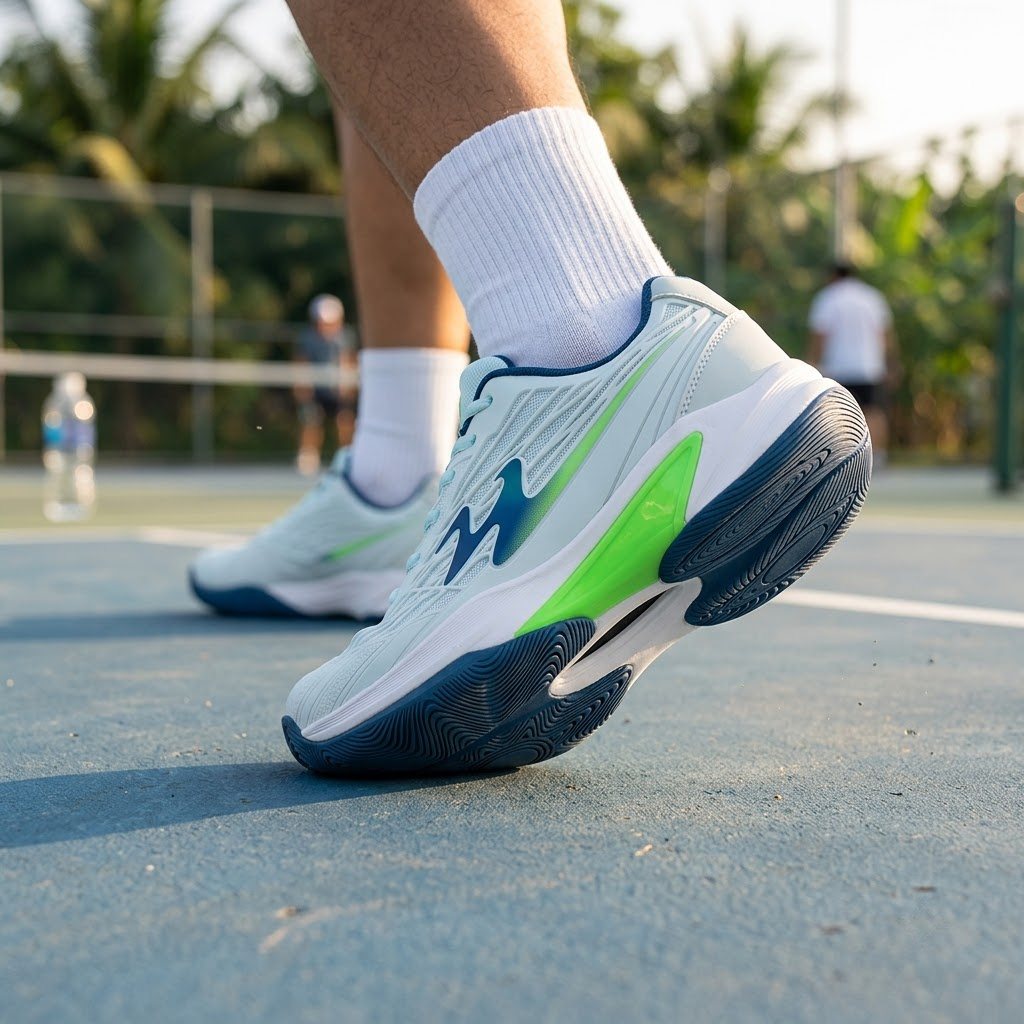 Giày pickleball chuyên dụng với đế bám và hỗ trợ di chuyển ngang