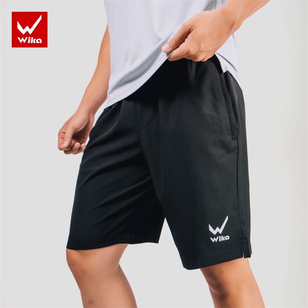 Quần short Wika - Chất liệu 100% polyester, dày dặn, có độ bền cao, thấm hút mồ tốt.