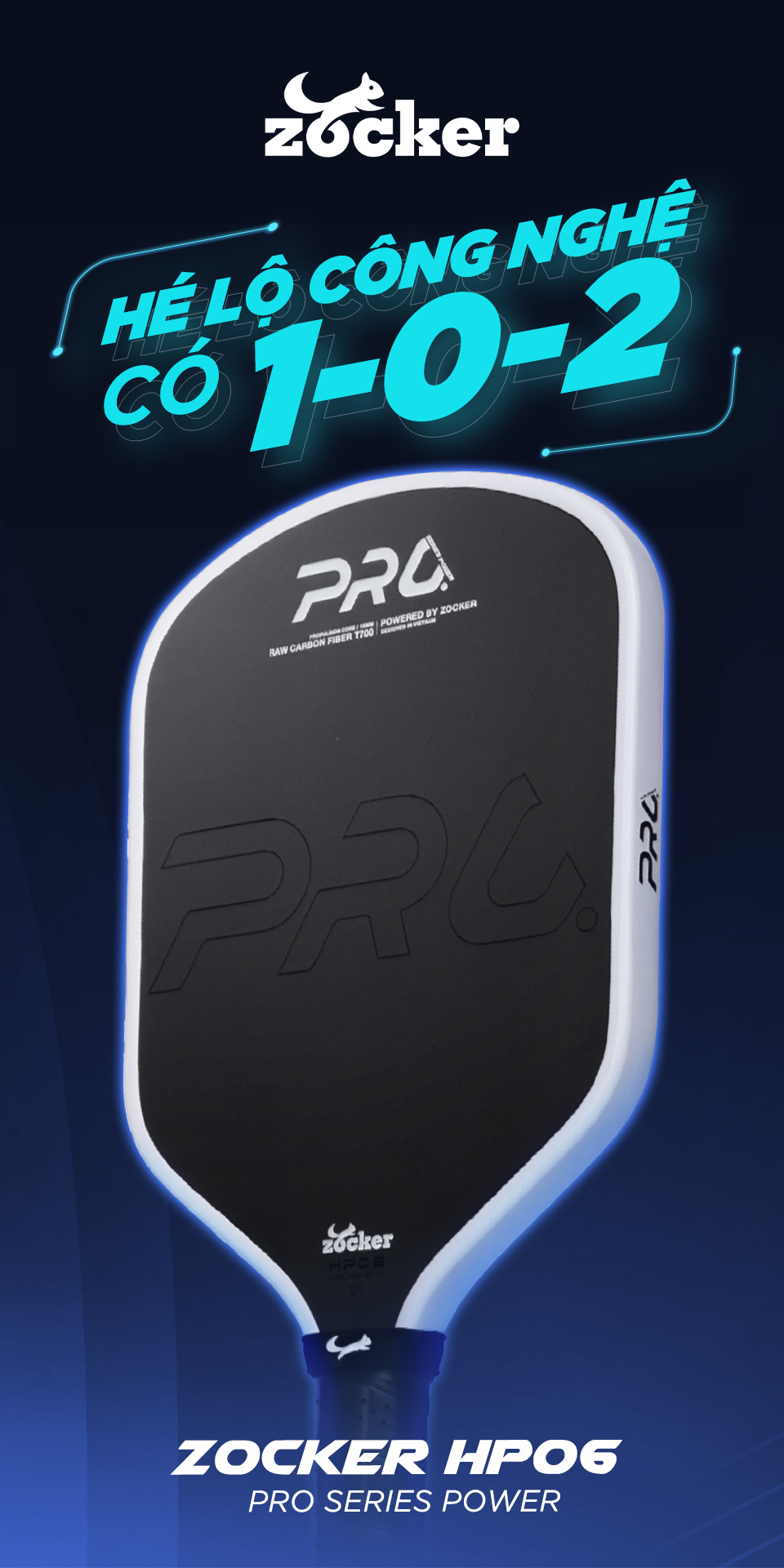 Vợt Pickleball Zocker HP06 Pro Series Power