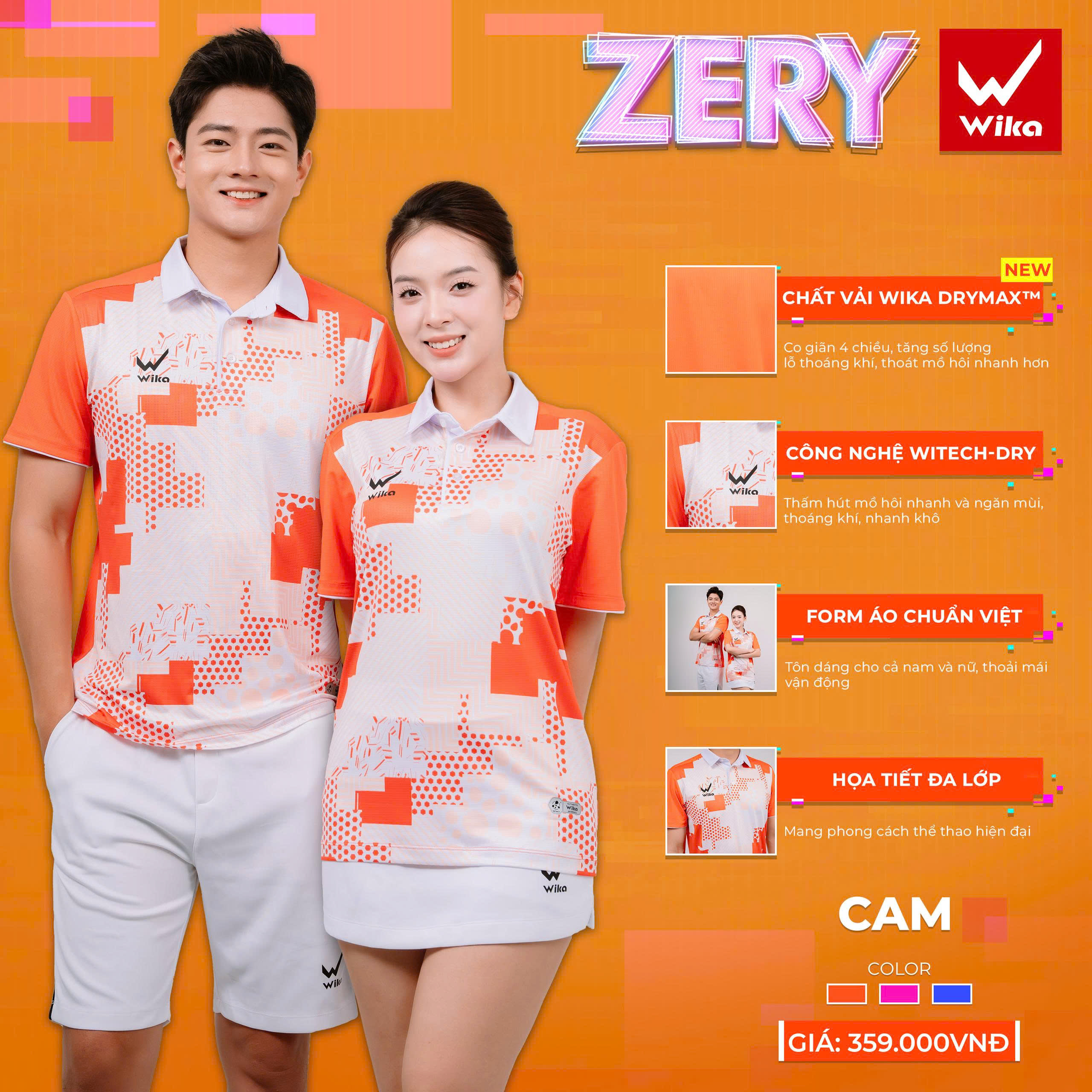 Áo thể thao Polo Wika Zery