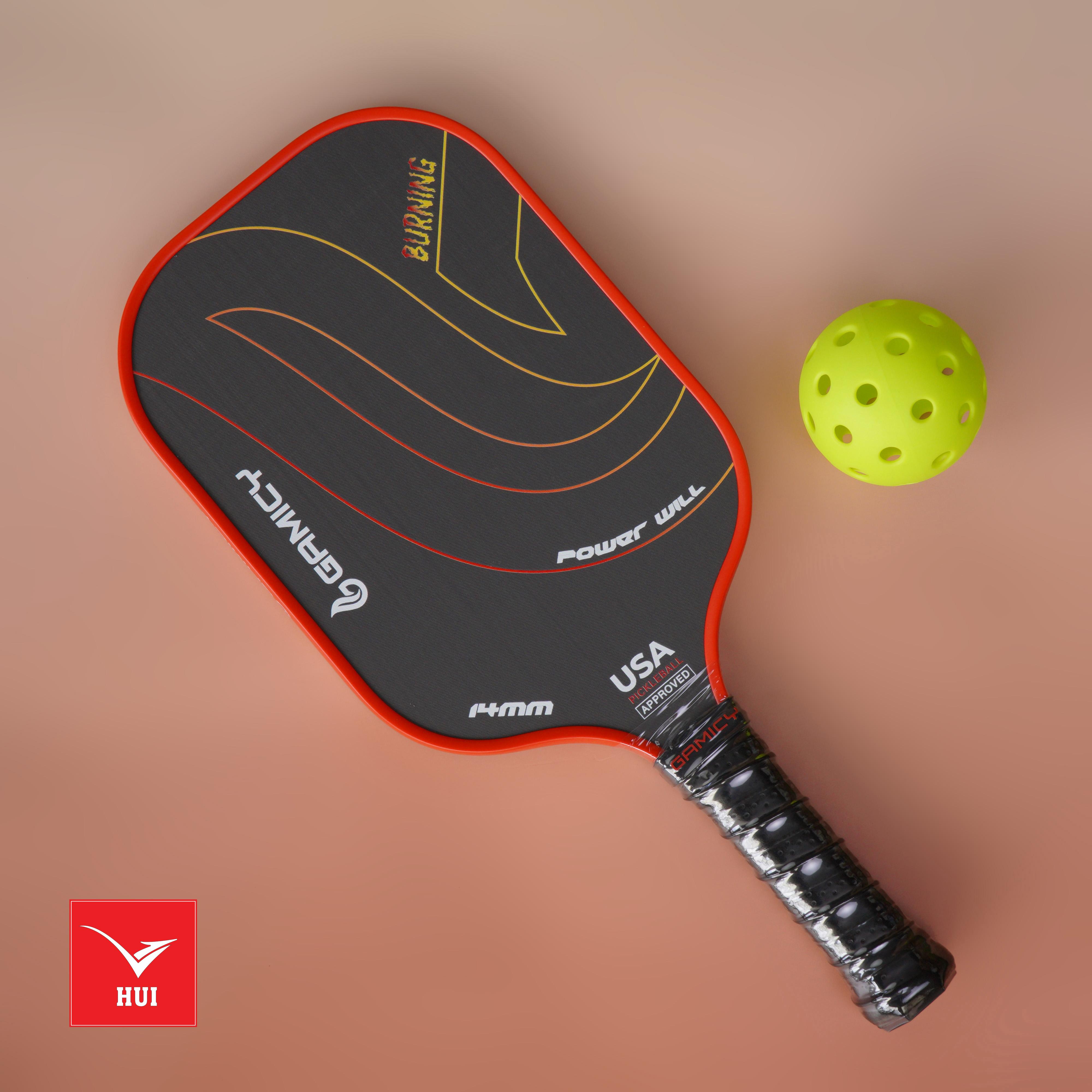 Vợt Pickleball Gamicy Burning viền dày 14mm Carbon T300