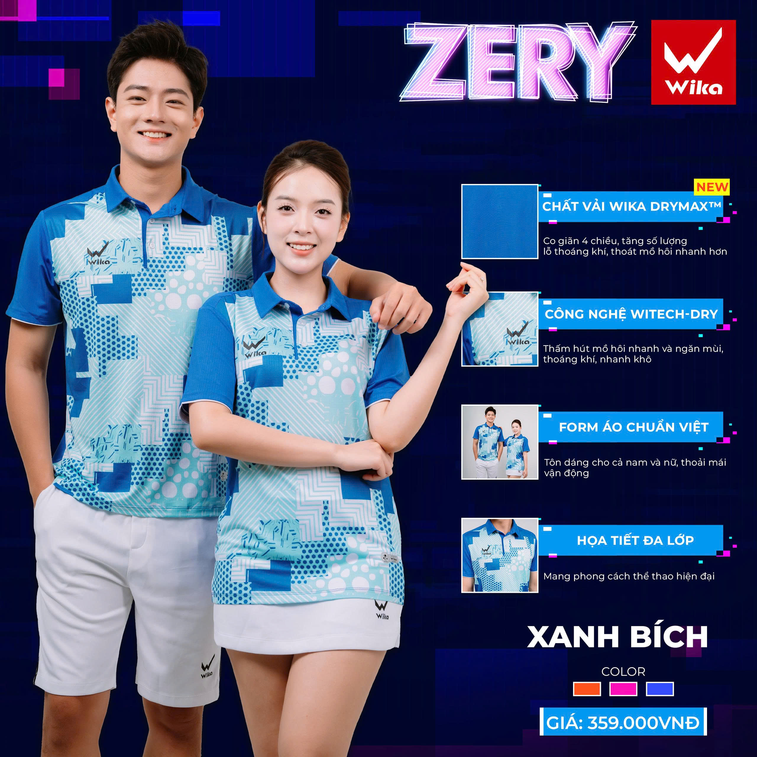 Áo thể thao Polo Wika Zery