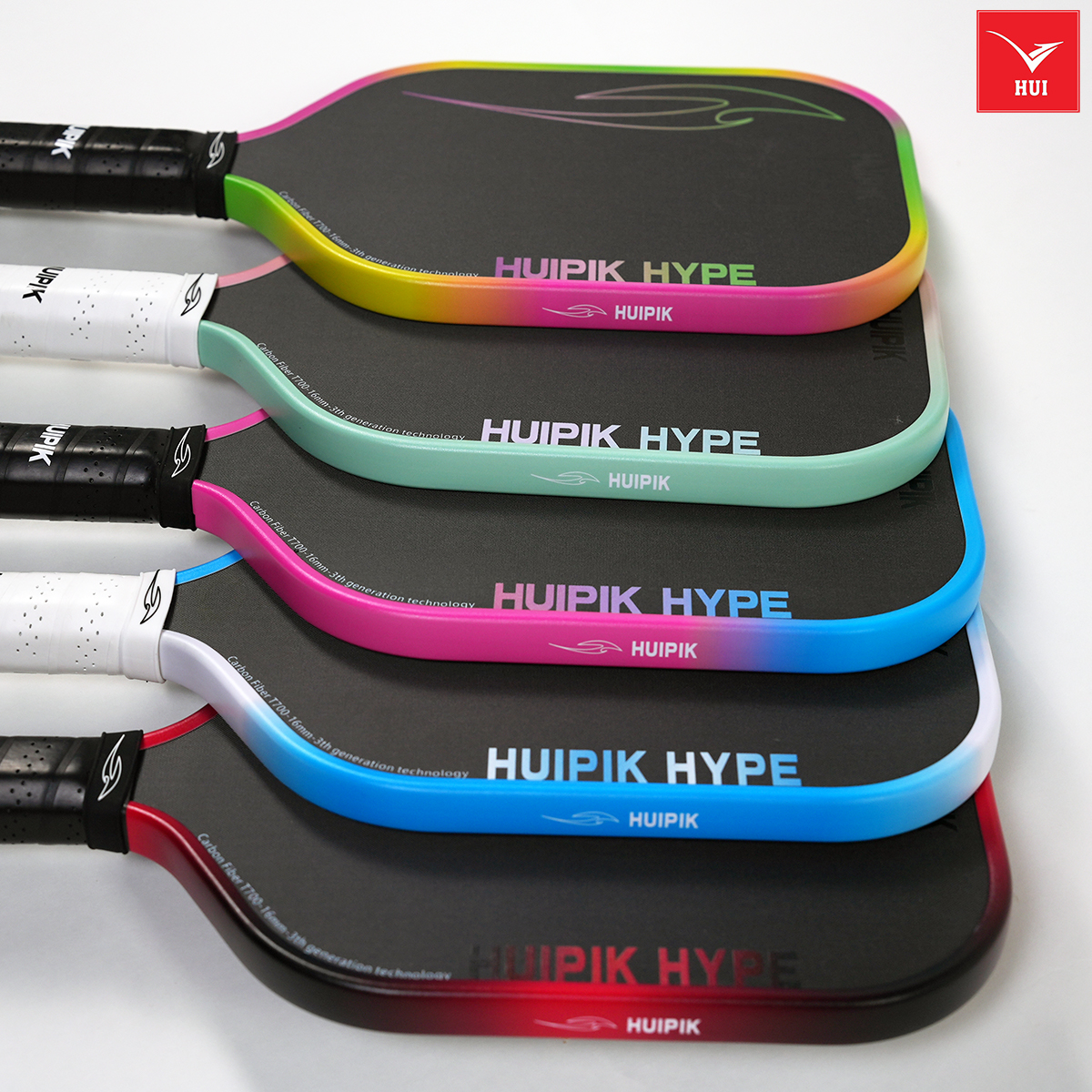 Vợt Pickleball Huipik Hype - Carbon T700 siêu nhám - 16mm Cao cấp