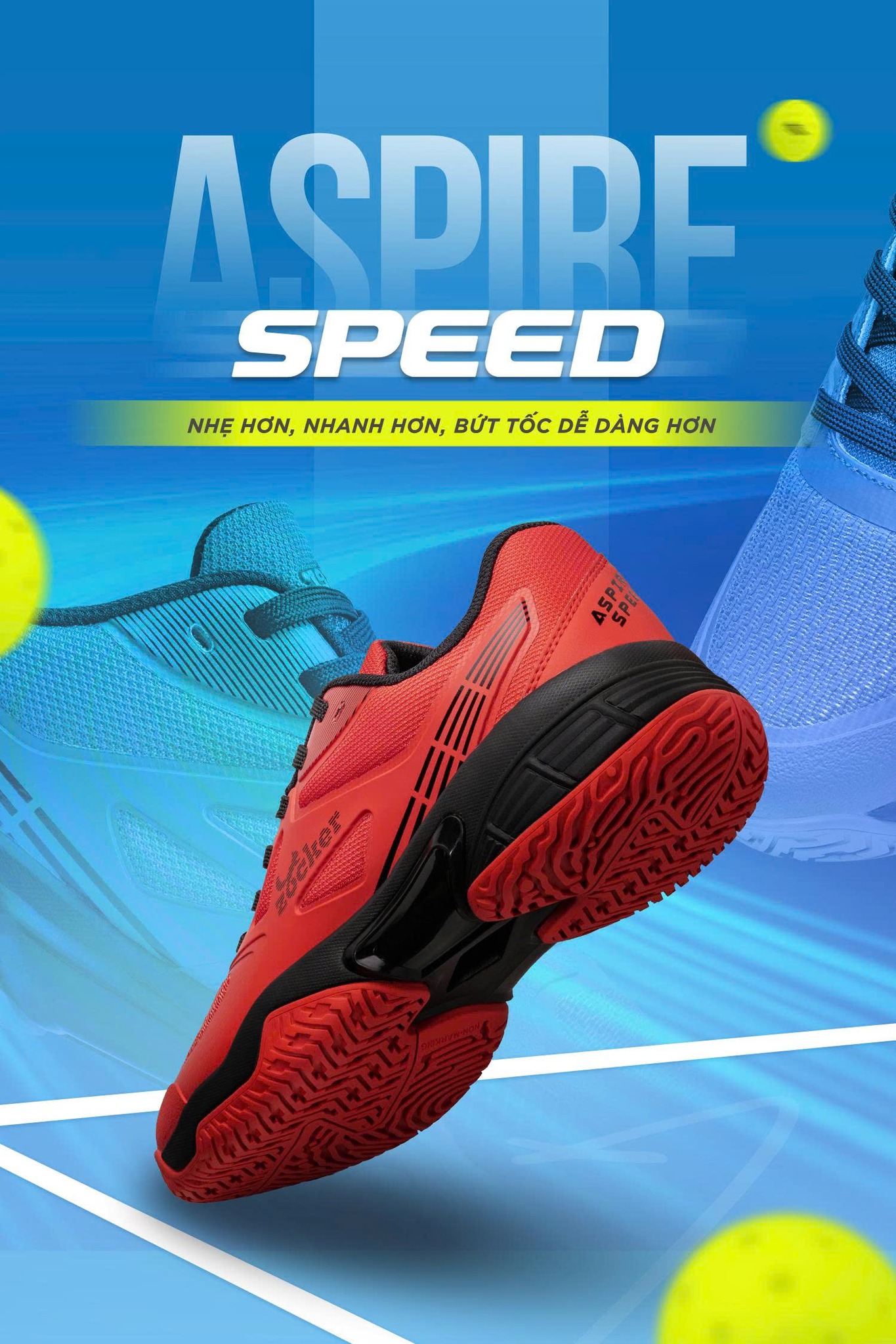 Giày Pickleball Zocker Aspire Speed bản cải tiến