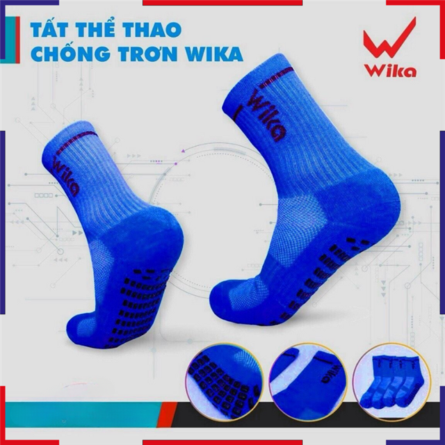 Tất chống trơn dệt kim cao su đủ màu Wika Sport