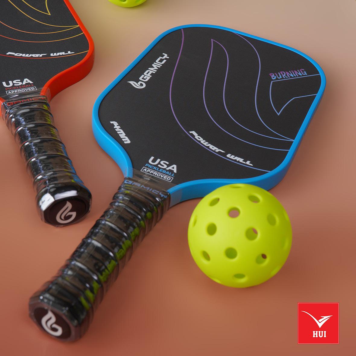 Vợt Pickleball Gamicy Burning viền dày 14mm Carbon T300