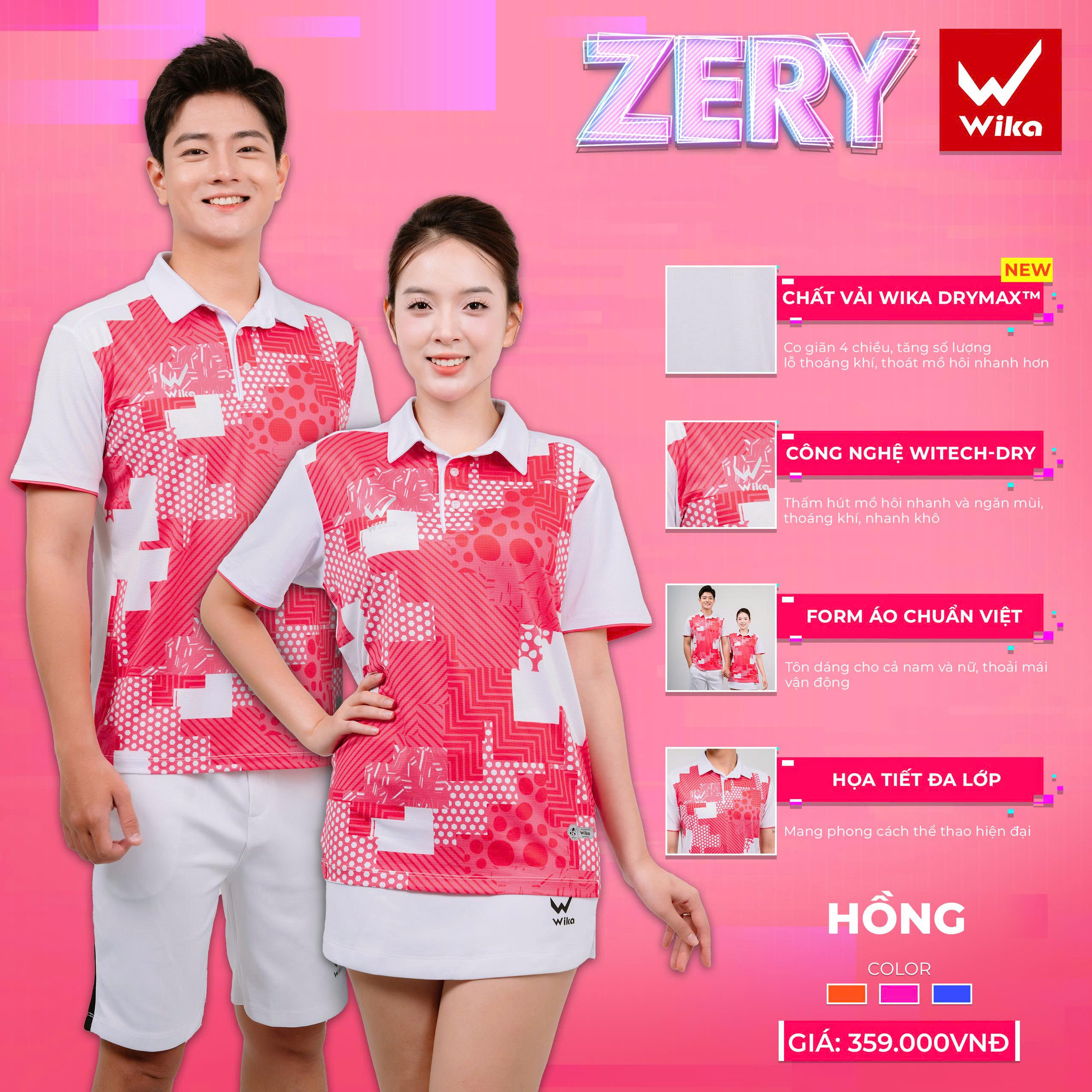 Áo thể thao Polo Wika Zery