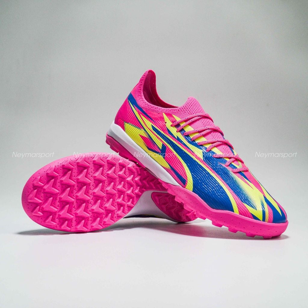 Giày đá bóng PUMA Ultra Ultimate TF Energy - Luminous Pink/Ultra Blue/Yellow Alert 107858-01