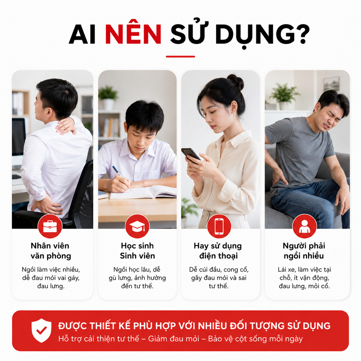 Đai chống gù lưng HUIFIT nẹp thẳng lưng, hỗ trợ chỉnh thẳng dáng, định hình lưng cho nam nữ