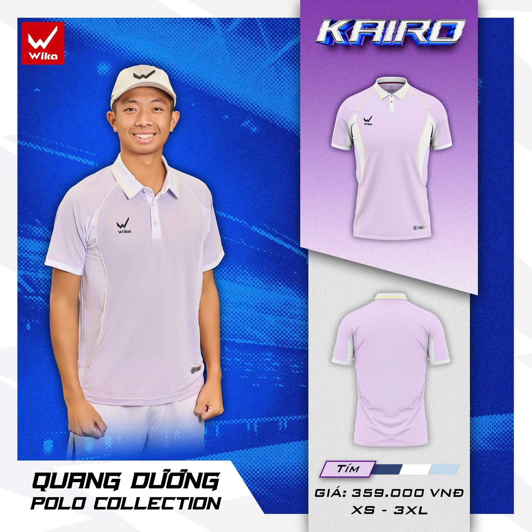 Áo thể thao Polo Wika Kairo Quang Dương màu Tím