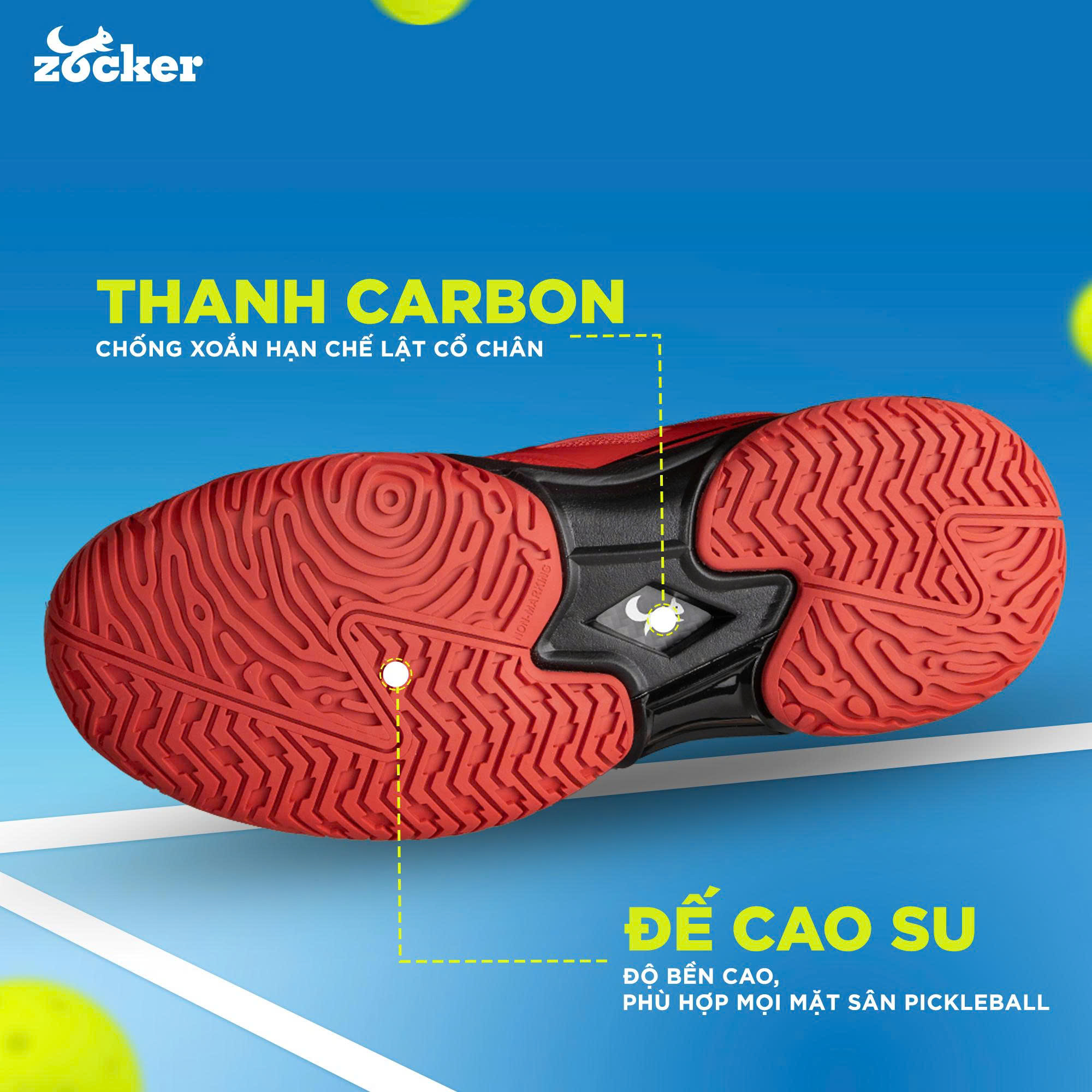 Giày Pickleball Zocker Aspire Speed bản cải tiến