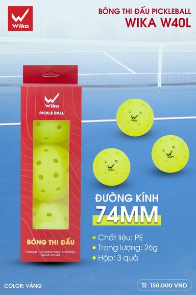 Combo 3 quả bóng thi đấu Pickleball chính hãng đạt tiêu chuẩn USPA (Hiệp hội Pickleball Mỹ) vợt  pickleball