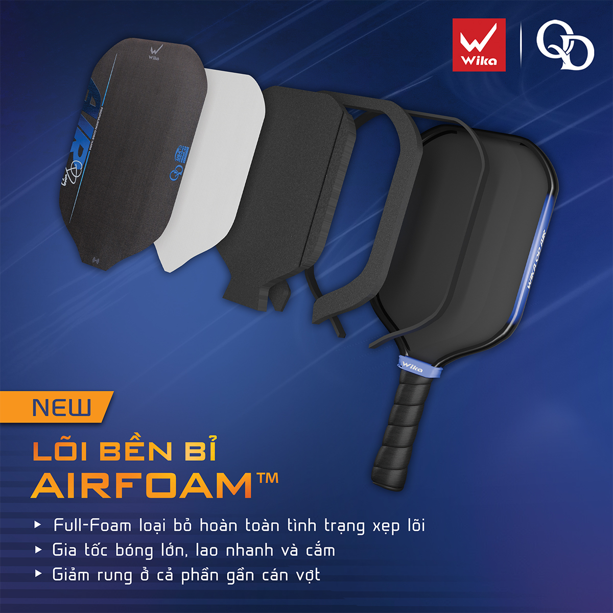 Vợt Pickleball Wika AIR x Quang Dương
