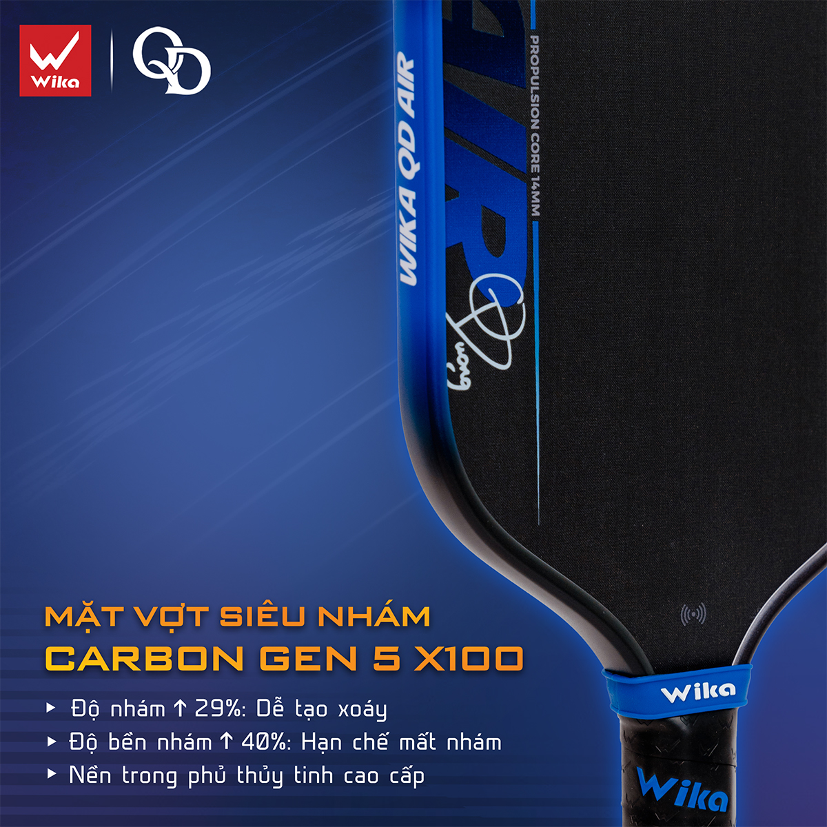 Vợt Pickleball Wika AIR x Quang Dương