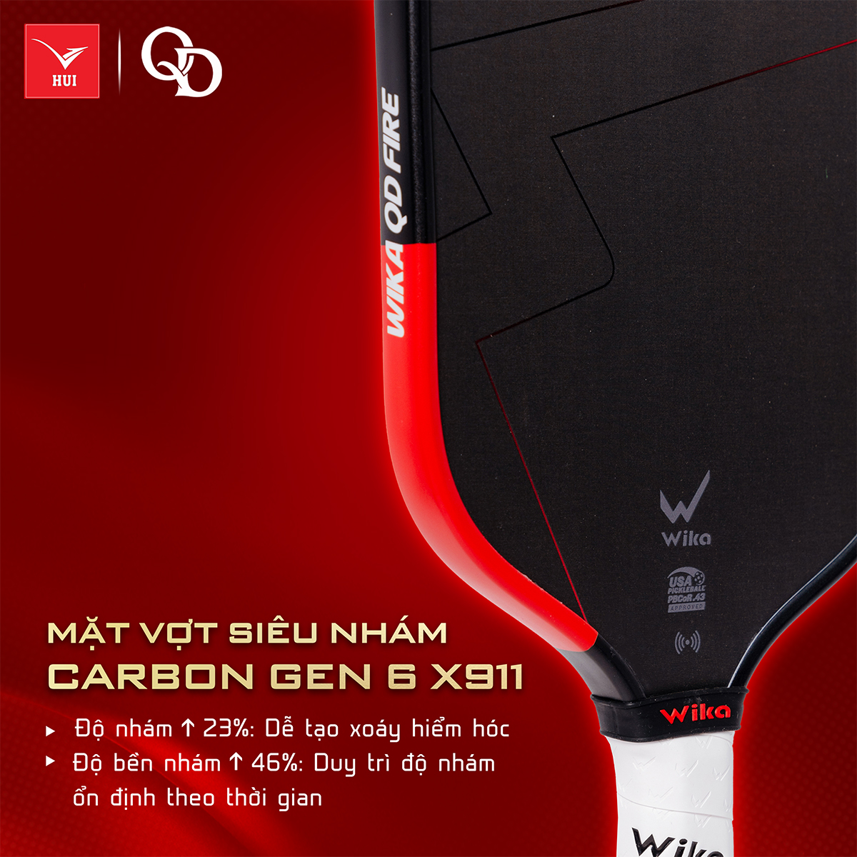 Vợt Pickleball Wika FIRE x Quang Dương