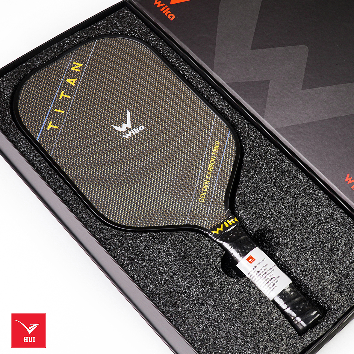 VỢT PICKLEBALL WIKA TITAN MẶT VỢT TITANIUM VÀNG Siêu nhám, dày viền 16 mm