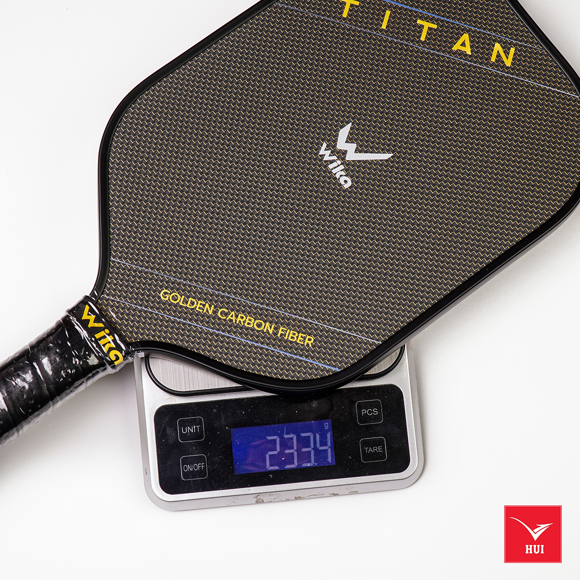 VỢT PICKLEBALL WIKA TITAN MẶT VỢT TITANIUM VÀNG Siêu nhám, dày viền 16 mm