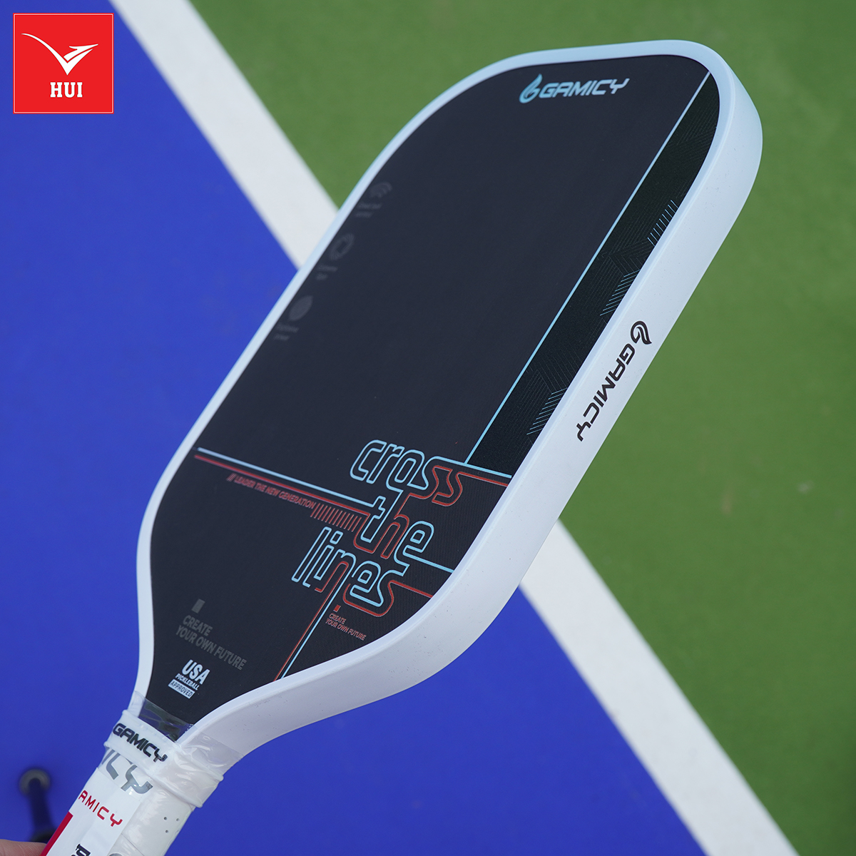 Vợt Pickleball Gamicy Cross 3 lớp carbon Fiber T1000 cao cấp, siêu cứng và nhám công nghệ lõi trợ lực x2 Dual FEC G-Pro Series 16mm