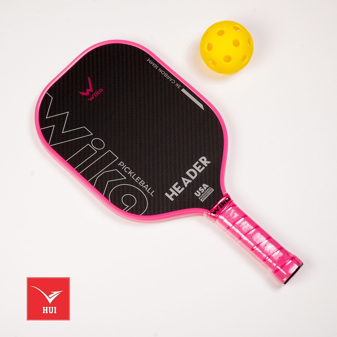 Vợt Pickleball Wika Header - Carbon T1000 cao cấp siêu nhám vân 3K - chiều dày viền 16mm