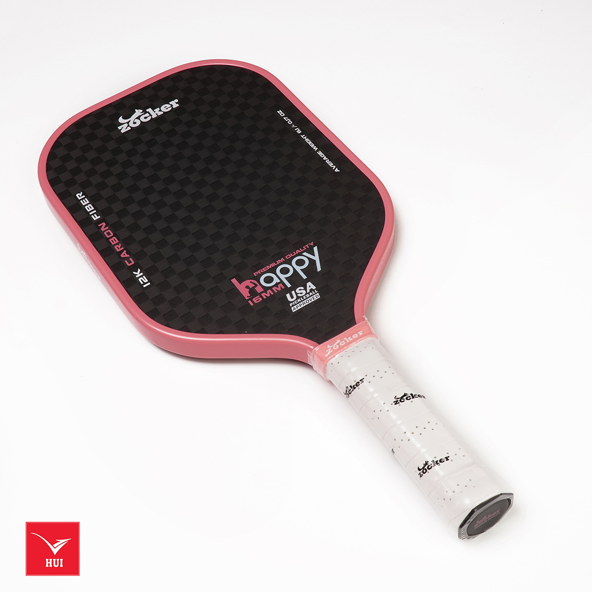 Vợt Pickleball Zocker Happy HP3 Premium Quality siêu nhám độ dày 16mm carbon fiber 12K