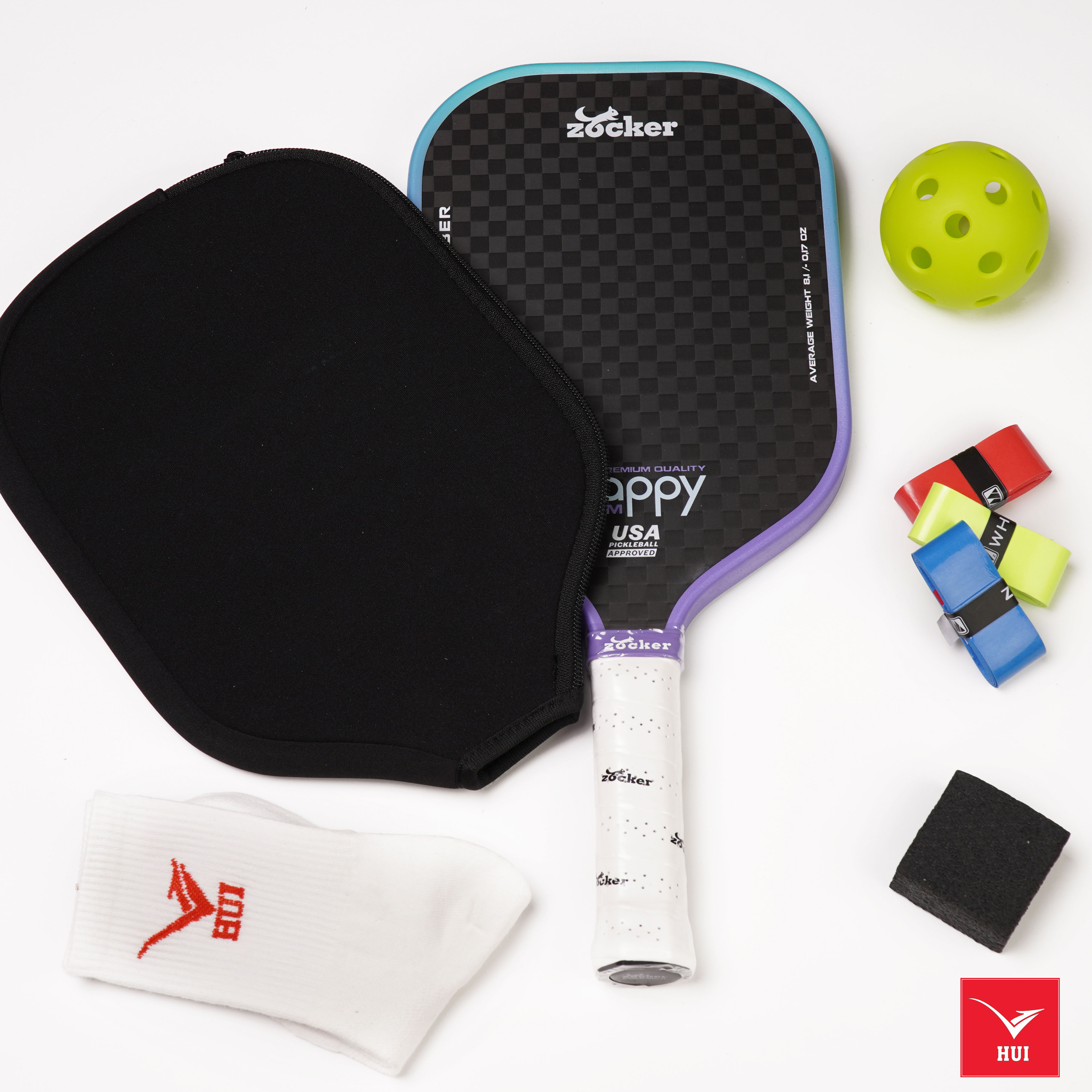 Vợt Pickleball Zocker Happy HP3 Premium Quality siêu nhám độ dày 16mm carbon fiber 12K