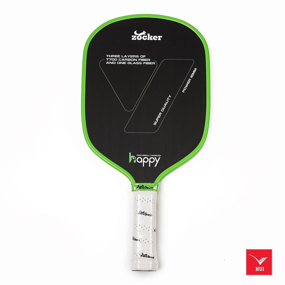 Vợt Pickleball Zocker Happy HP2 - Carbon T700 fiber siêu nhám lõi tổ ong đạt tiêu chuẩn USPA Hiệp hội Pickleball Hoa Kỳ