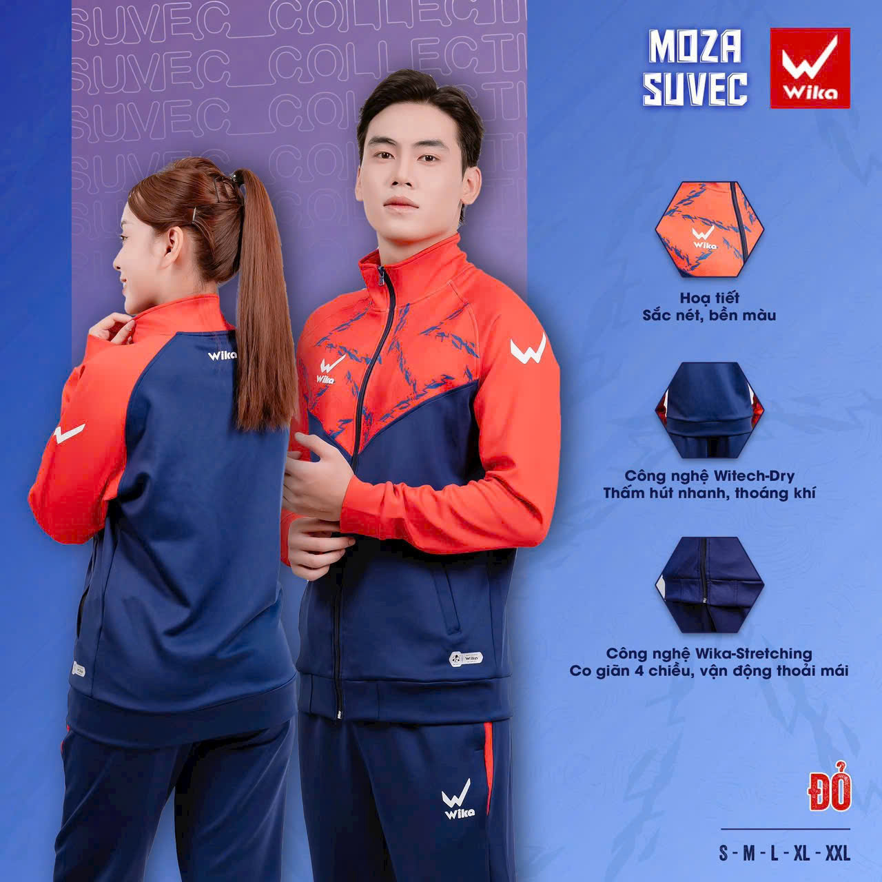 Bộ quần áo thể thao mùa đông Wika Suvec Moza Chạy Bộ Tập Thể Dục