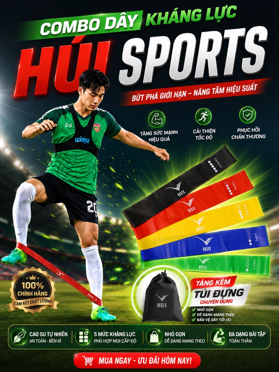 Combo 5 dây kháng lực Húi Sports cho người đá bóng