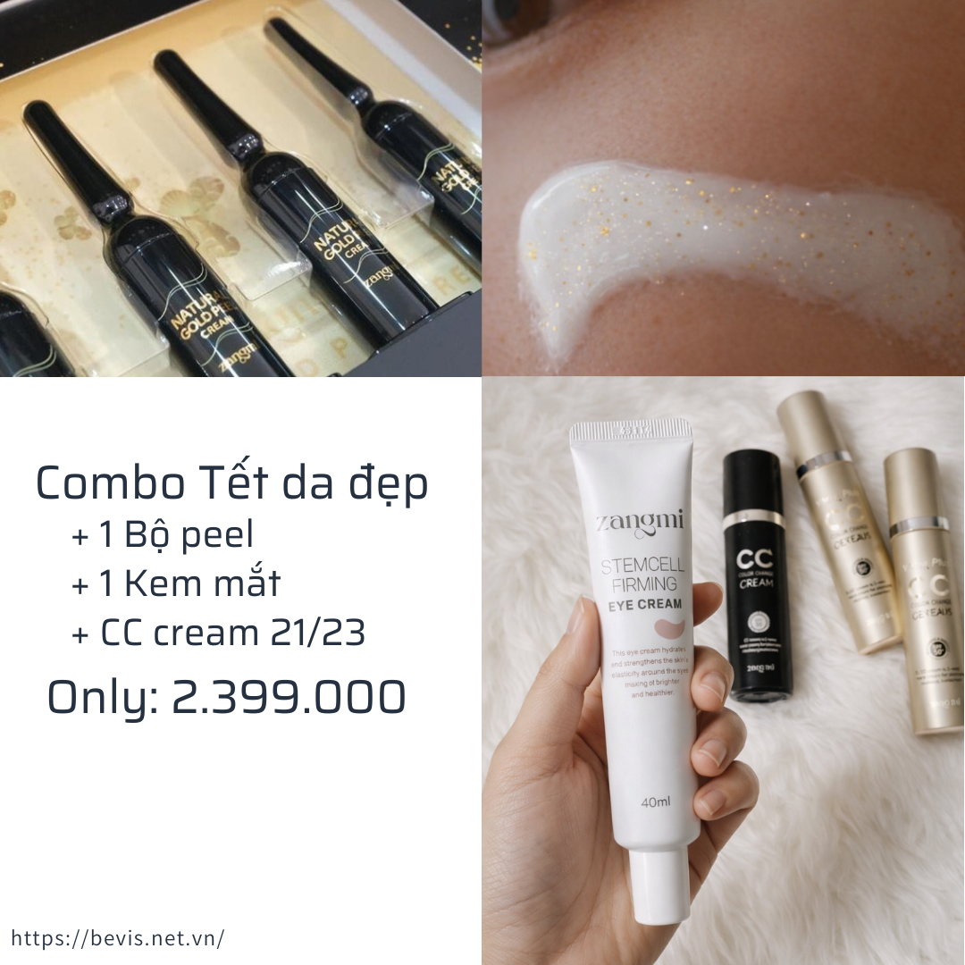 Combo Tết Da Đẹp ZANGMI – Bộ Peel Da, Kem Mắt & CC Cream Cho Làn Da Sáng Mịn