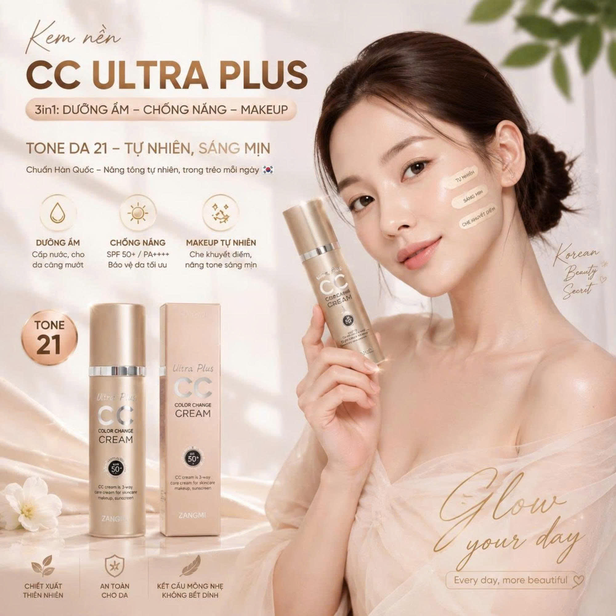 Kem nền CC Ultra Plus – 3 trong 1 dưỡng ẩm, chống nắng và makeup tự nhiên