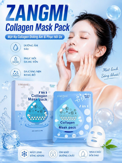 ZANGMI Collagen Mask Pack – Giải pháp dưỡng ẩm & phục hồi da toàn diện tại nhà