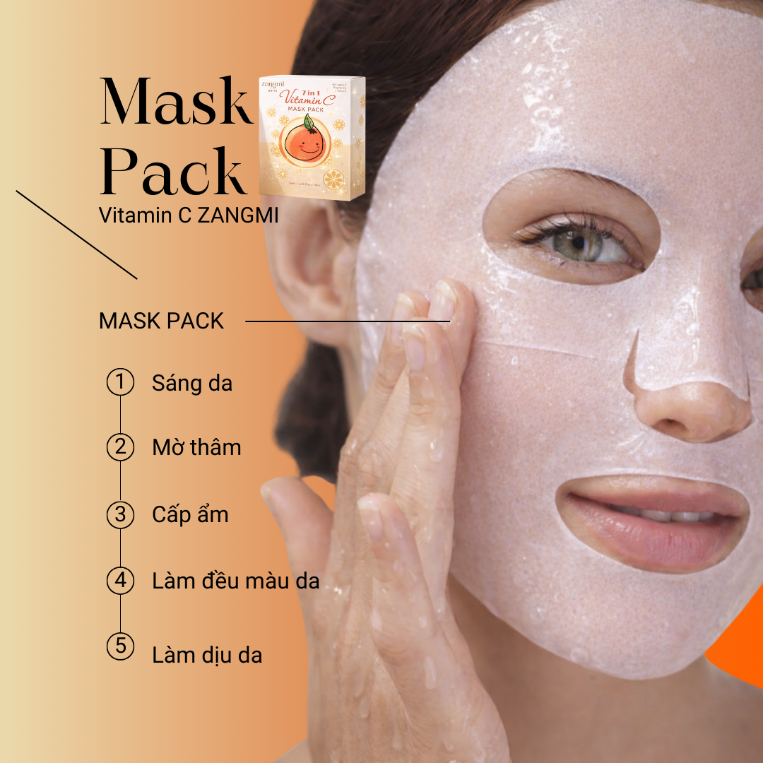 Mask Pack Vitamin C ZANGMI – Mặt Nạ Vitamin C Sáng Da, Mờ Thâm Hiệu Quả