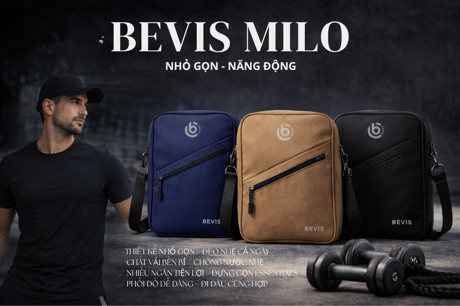BEVIS MILO – Túi đeo chéo nam nhỏ gọn, năng động và tiện dụng