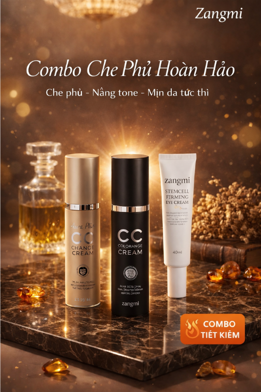 Combo CC Cream & Eye Cream Zangmi – Che Phủ Hoàn Hảo, Nâng Tone Tức Thì