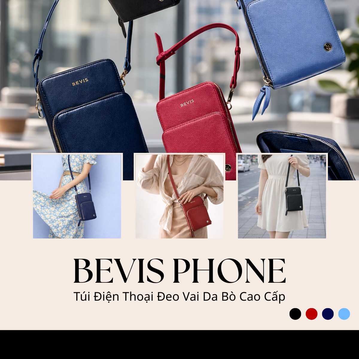 Túi Điện Thoại Đeo Vai BEVIS PHONE – Túi Mini Nhỏ Gọn Cho Nàng
