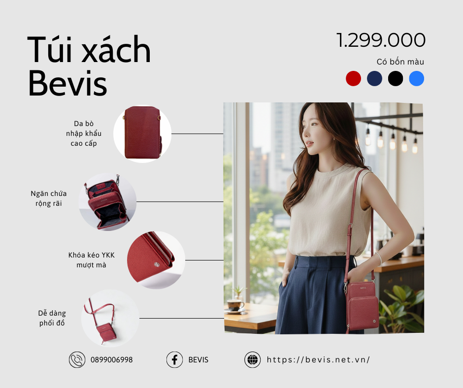 Túi Xách Nữ PHONE Bevis – Thiết Kế Tối Giản Từ Da Bò Cao Cấp