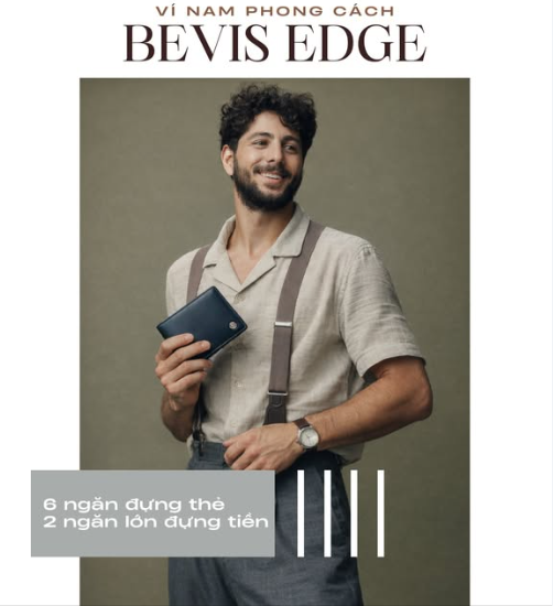 Ví Nam BEVIS EDGE – Ví Da Nam Cao Cấp Thiết Kế Mỏng Gọn, Tối Giản